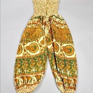 Strapless Boho Jumpsuits Rompers Indian Brown Tan